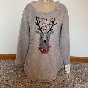 Holiday Reindeer Pullover Lounge Top